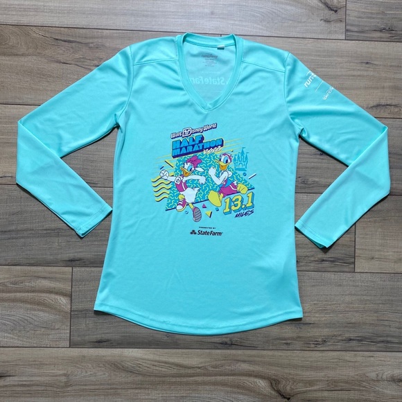 Run Disney Womens Walt‎ Disney World 2023 Half Marathon Long Sleeve Small Green - Picture 1 of 10